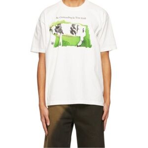 Online ceramics. Be outstanding in your field, cow tee. Size medium